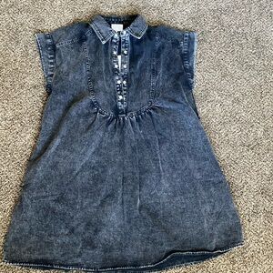 Black acid wash babydoll dress